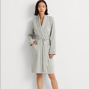 Lauren Ralph Lauren Grey Herringbone Robe , Short